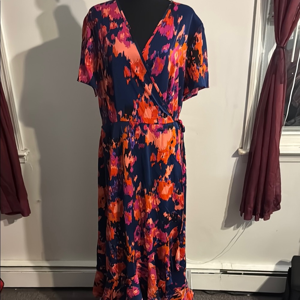 Floral Wrap Dress in Vibrant Colors